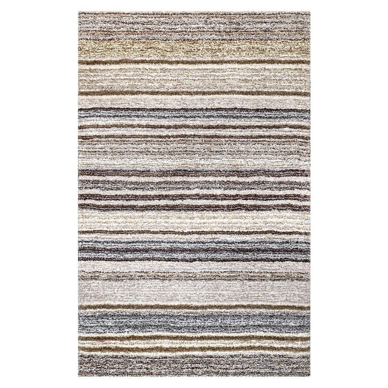nuLOOM Classie Striped Shag Beige 8 ft. x 10 ft. Area Rug HJZOM1L-8010
