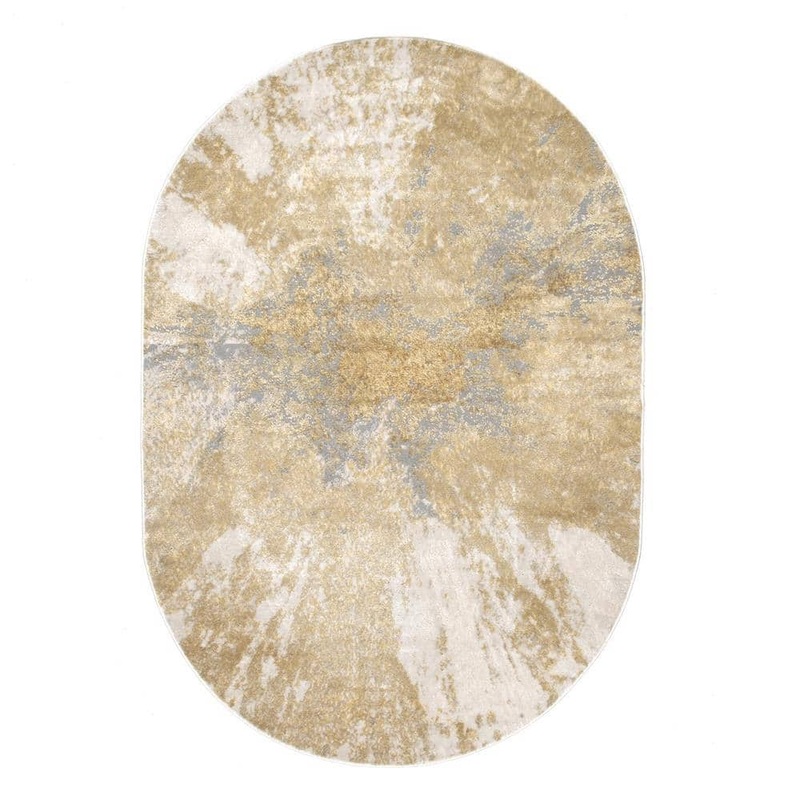 nuLOOM Contemporary Cyn Gold 6 ft. 7 in. x 9 ft. Oval Abstract Rug CFDR02A-O6709