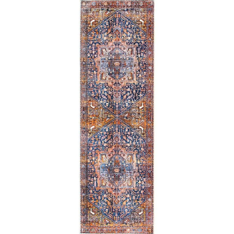nuLOOM Ethel Medallion Fringe Rust 3 ft. x 8 ft. Runner Rug KHMC04A-2608