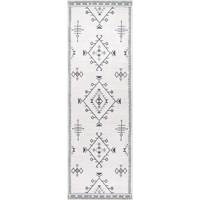 nuLOOM Evalyn Machine Washable Southwestern Motif Cream 3 ft. x 8 ft. Runner Rug BIVL30A-2608