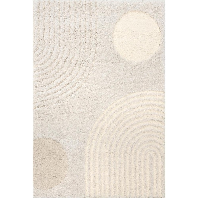 nuLOOM Gloria Abstract Shag Beige 7 ft. x 9 ft. Modern Area Rug KSCM05A-6709