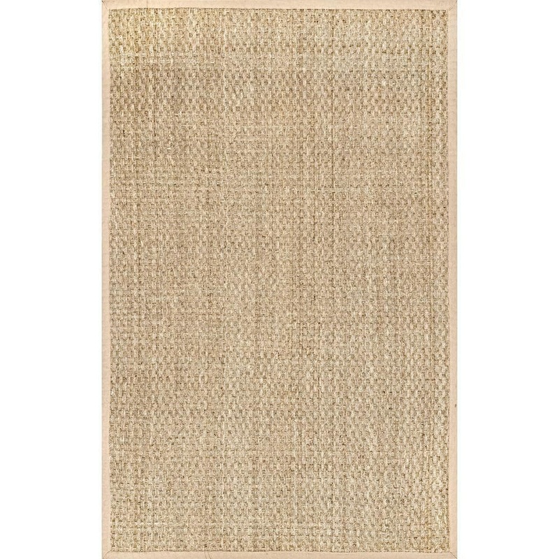 nuLOOM Hesse Checker Weave Seagrass Natural 5 ft. x 8 ft. Indoor/Outdoor Patio Area Rug HJSG01A-508