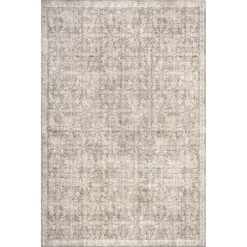 nuLOOM Hillstone Grey 7 ft. 10 in. x 10 ft. Traditional Vintage Medallion Area Rug LRHV03A-8010