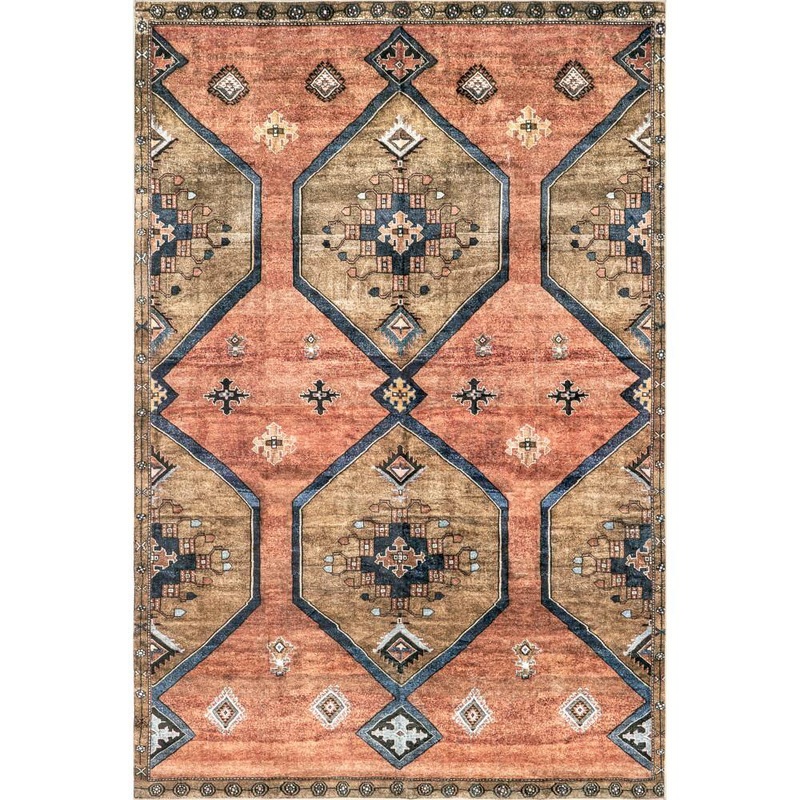 nuLOOM Judy Traditional Persian Machine Washable Rust 5 ft. x 8 ft. Area Rug HJEL02A-508