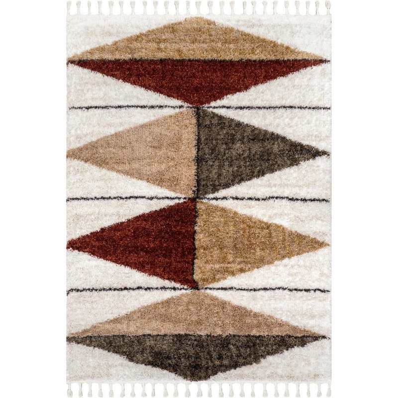 nuLOOM Kali Multi 5 ft. x 8 ft. Geometric Shag Area Rug OZFG10D-508