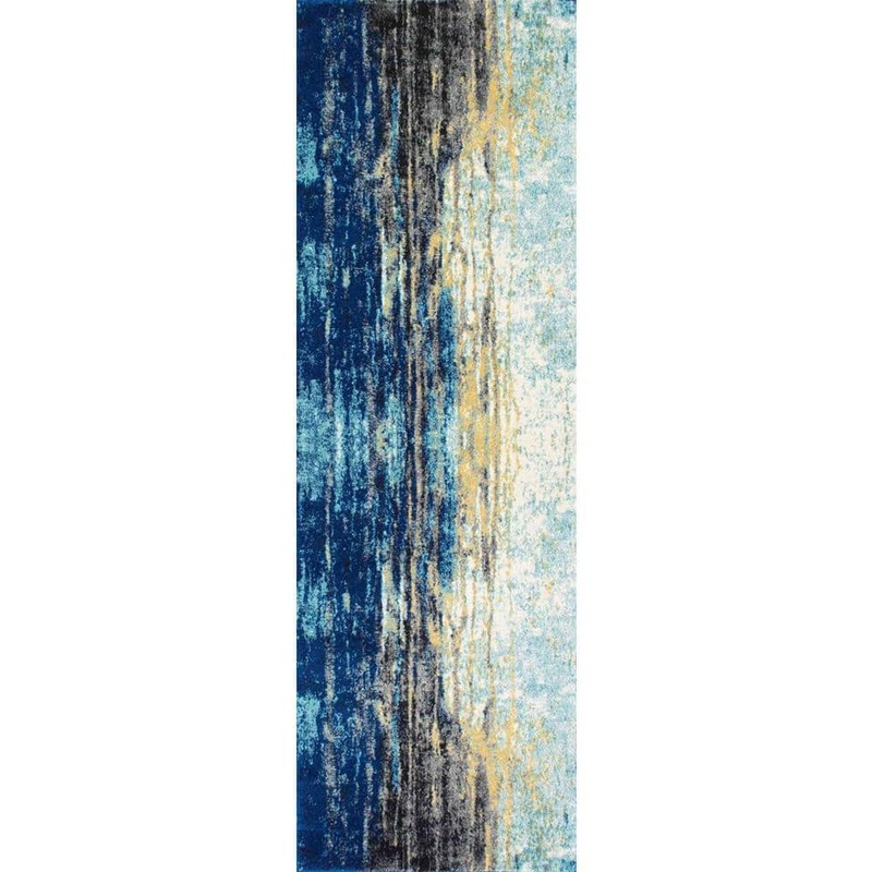 nuLOOM Katharina Modern Abstract Blue 3 ft. x 8 ft. Runner Rug RZBD04A-2808