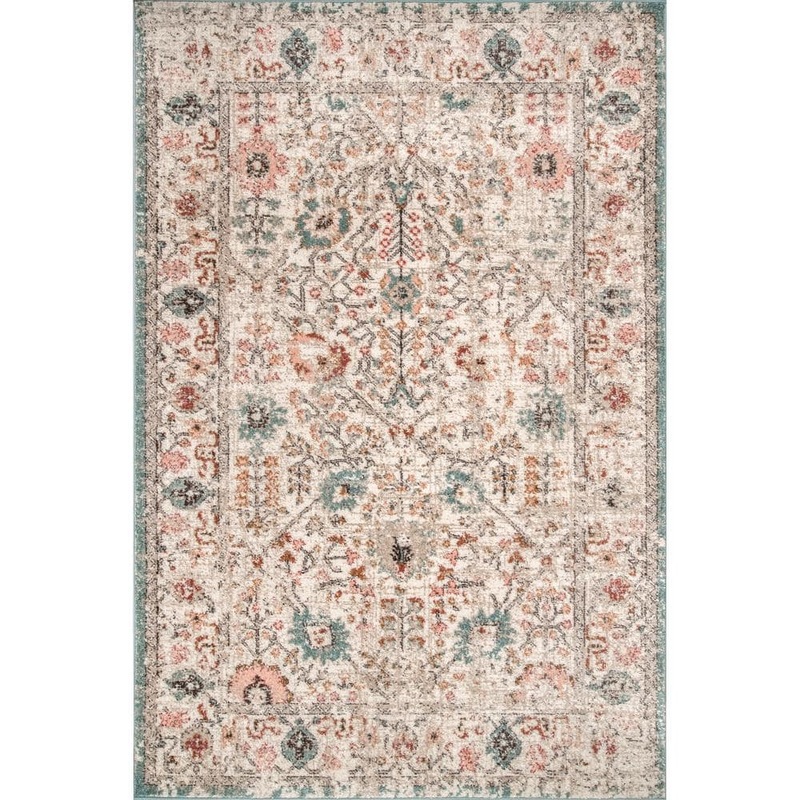 nuLOOM Lenore Vintage Floral 7 ft. x 9 ft. Beige Living Room/Bedroom/Dining Room Area Rug GRWS03A-6709
