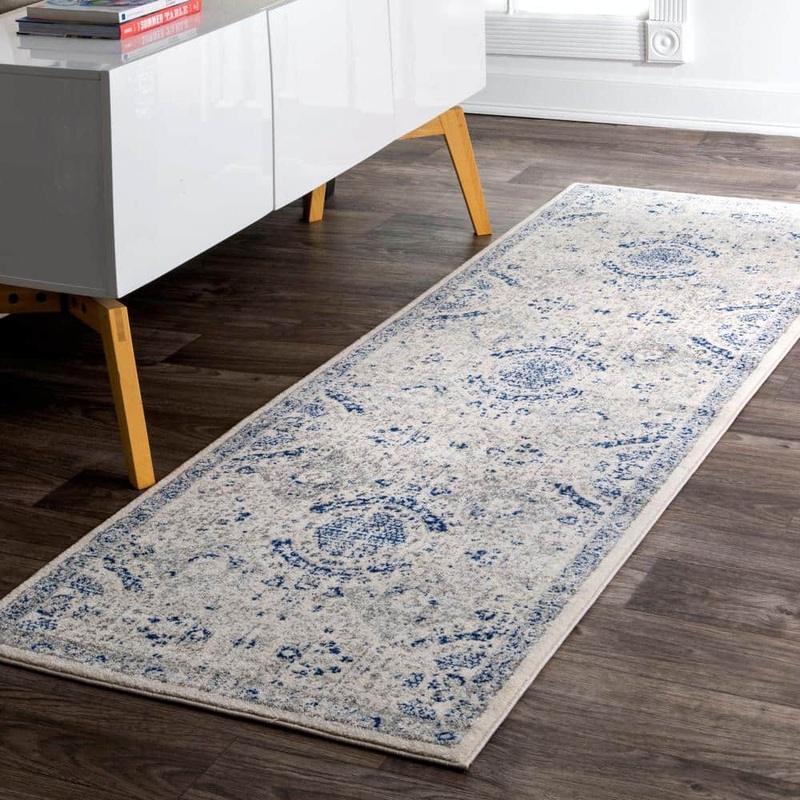 nuLOOM Minta Modern Persian 3 ft. x 10 ft. Blue Runner Rug RZBD30C-26010