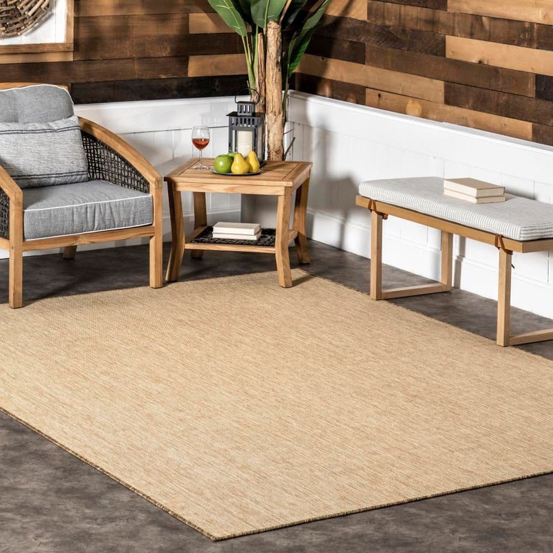 nuLOOM Nakia Transitional Natural 9 ft. 6 in. x 12 ft. Indoor/Outdoor Area Rug GBCB63A-96012