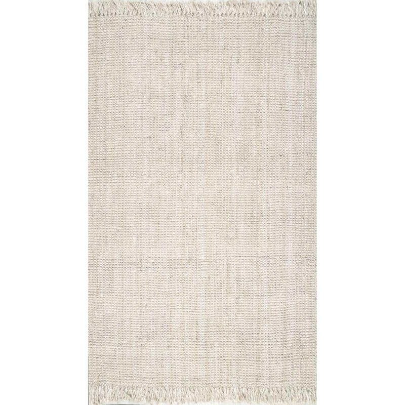 nuLOOM Natura Chunky Loop Jute Off-White 5 ft. x 8 ft. Oval Rug NCCL01E-O508