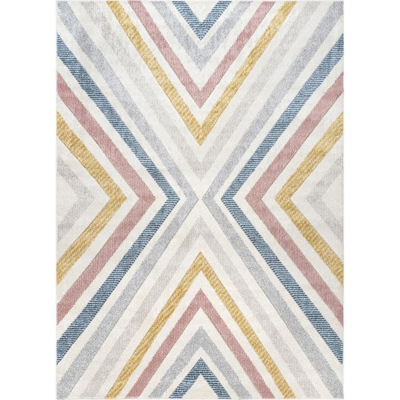 nuLOOM Neveah Contemporary Chevron Beige 5 ft. x 7 ft. 5 in. Indoor Area Rug GRSP01A-508