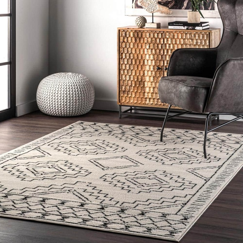nuLOOM Noa Tribal Moroccan Gray 5 ft. x 8 ft. Living Room/Bedroom/Dining Room Area Rug ECRK08A-508