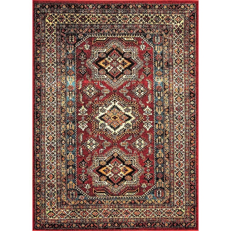 nuLOOM Randy Medieval Transitional Red 4 ft. x 6 ft. Indoor/Outdoor Patio Area Rug MEBE02A-406
