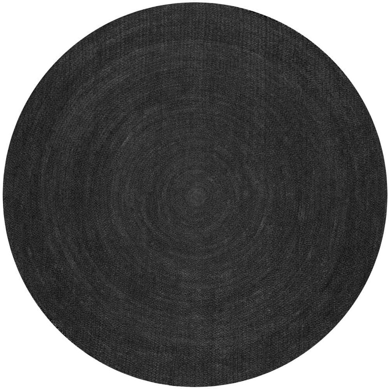 nuLOOM Rigo Chunky Loop Jute Black 6 ft. Round Rug TAJT03C-R606