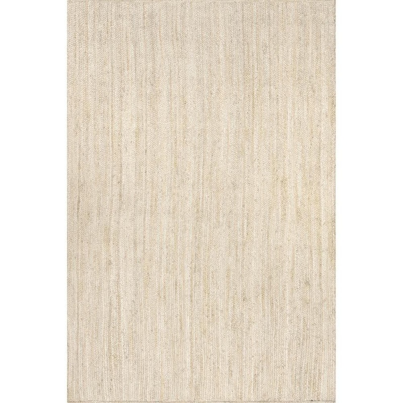 nuLOOM Rigo Chunky Loop Jute Off-White 10 ft. Farmhouse Square Rug TAJT03B-S10010