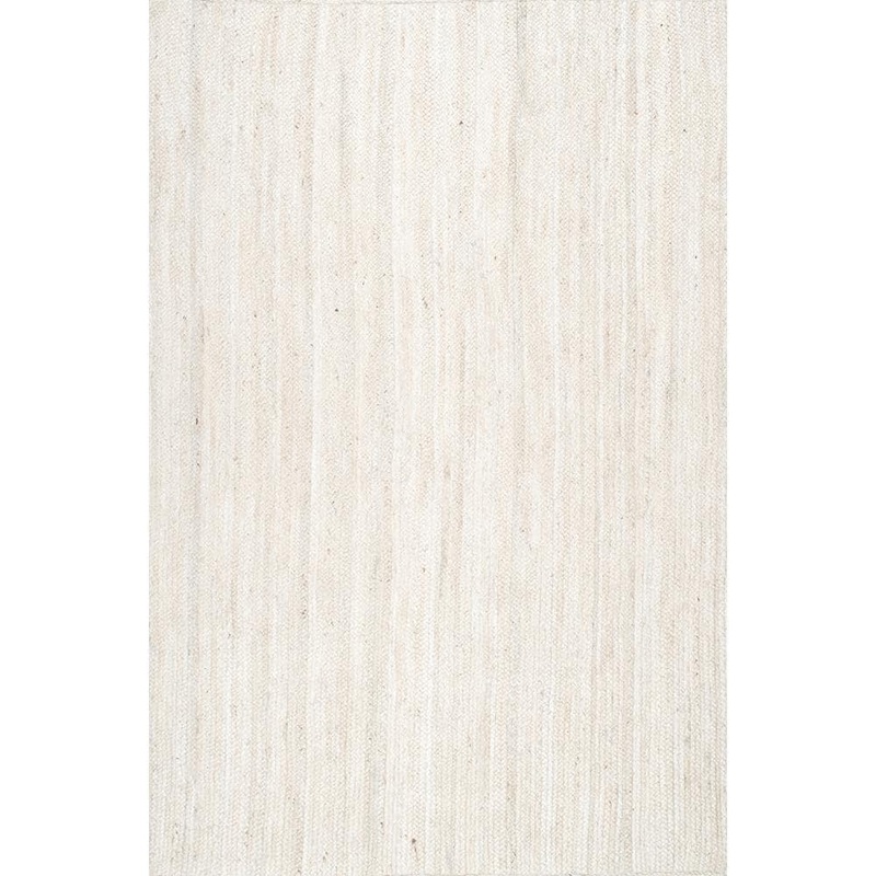 nuLOOM Rigo Chunky Loop Jute Off-White 8 ft. x 10 ft. Farmhouse Living Room/Bedroom/Dining Room Area Rug TAJT03B-8010
