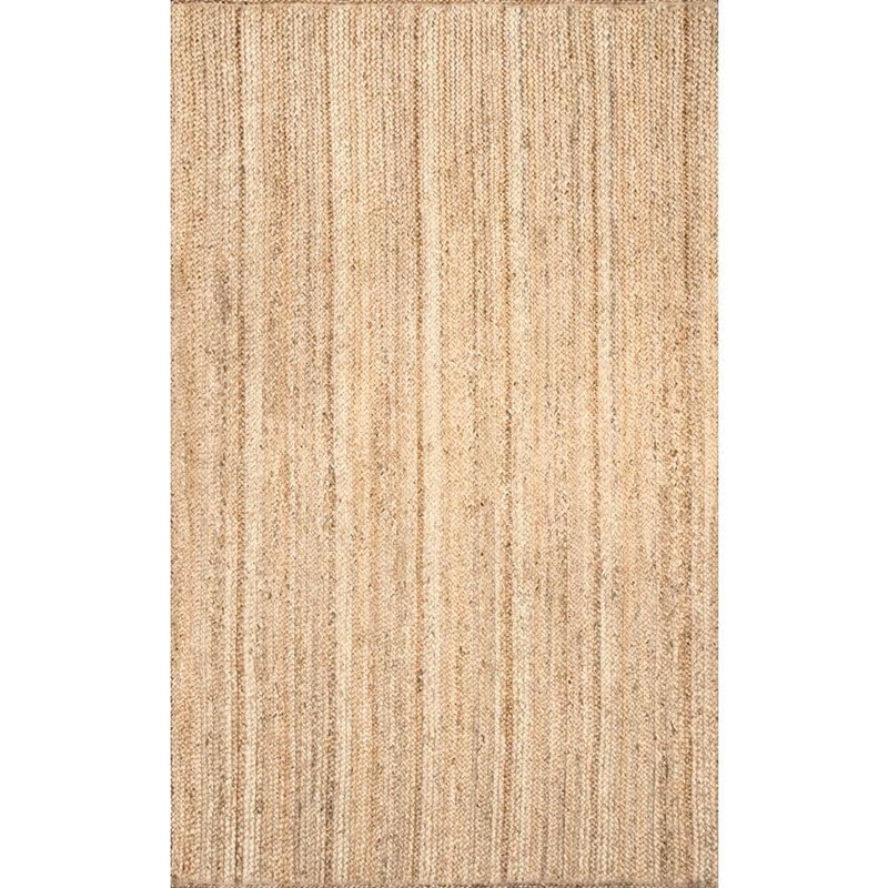 nuLOOM Rigo Chunky Loop Natural Jute Tan 9 ft. x 12 ft. Farmhouse Living Room/Bedroom/Dining Room Area Rug TAJT03-9012