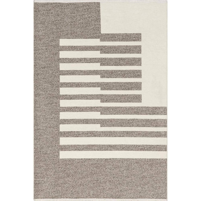 nuLOOM Sofya Beige 6 ft. 7 in. x 9 ft. Abstract Striped Reversible Machine Washable Area Rug ATGW08A-6709