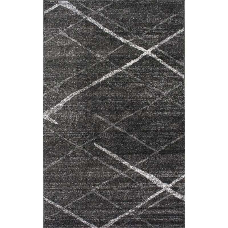 nuLOOM Thigpen Contemporary Stripes Dark Gray 7 ft. 6 in. x 9 ft. 6in. Area Rug BDSM04B-76096