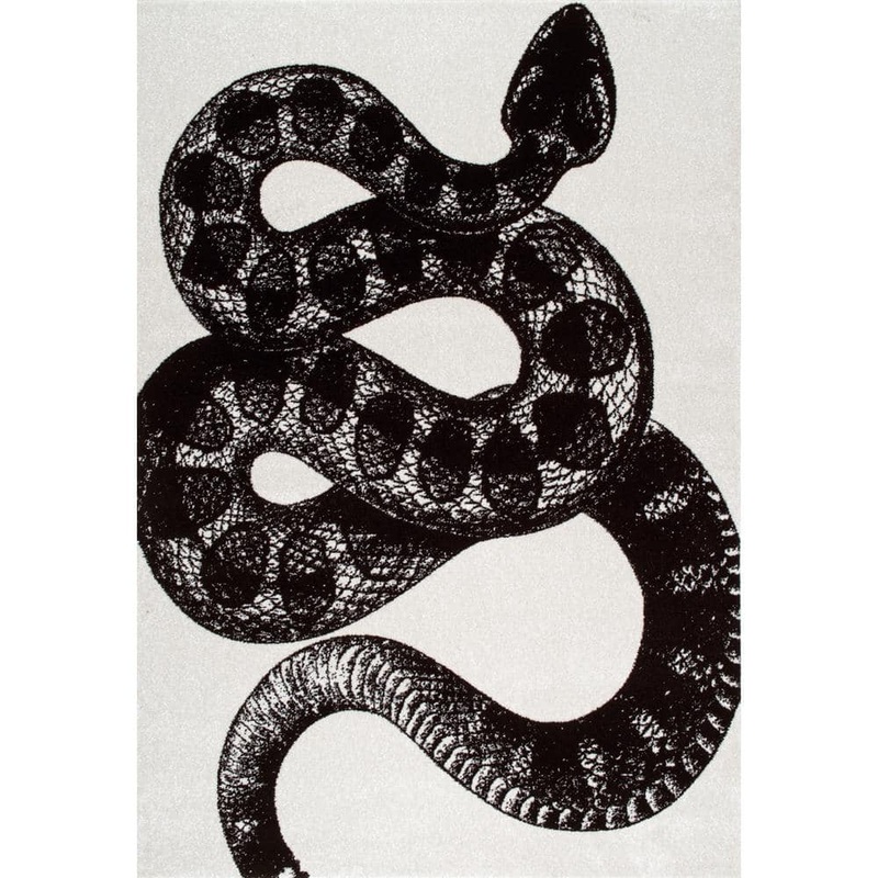 nuLOOM Thomas Paul Serpent Black & White 9 ft. x 12 ft. Area Rug BDTP04A-9012