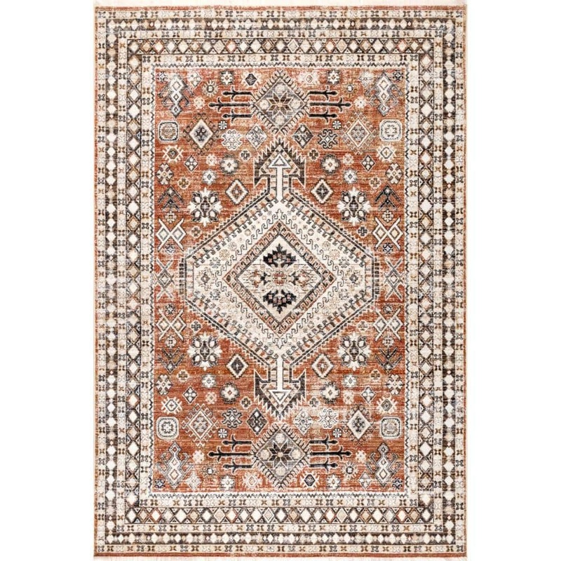 nuLOOM Vanesa Distressed Traditional Medallion Bordered Rust 5 ft. x 8 ft. Area Rug BDSN17A-508