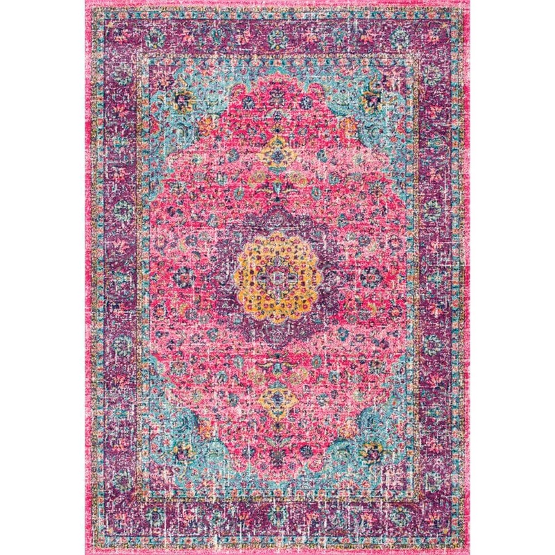 nuLOOM Verona Vintage Persian Pink Doormat 3 ft. x 5 ft. Area Rug RZBD07D-305