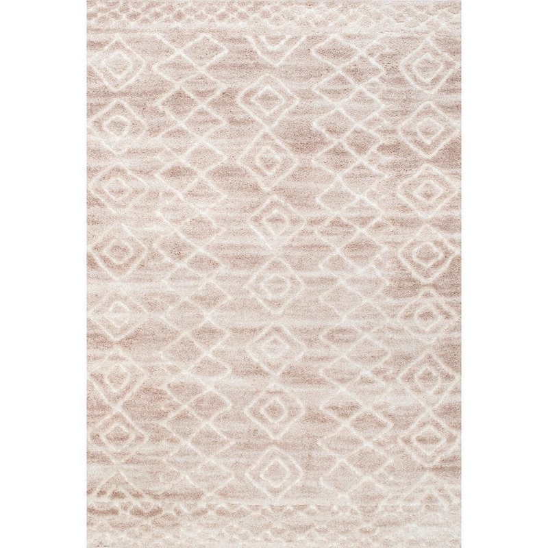 nuLOOM Vinita Moroccan Diamonds Shag Light Beige 4 ft. x 6 ft. Area Rug OZNB01A-406