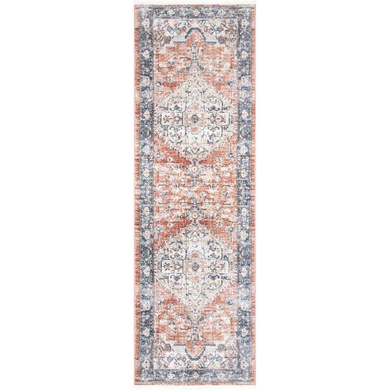 nuLOOM Vintage Zara Medallion Orange 2 ft. 6 in. x 6 ft. Runner Rug KKSL05A-2606