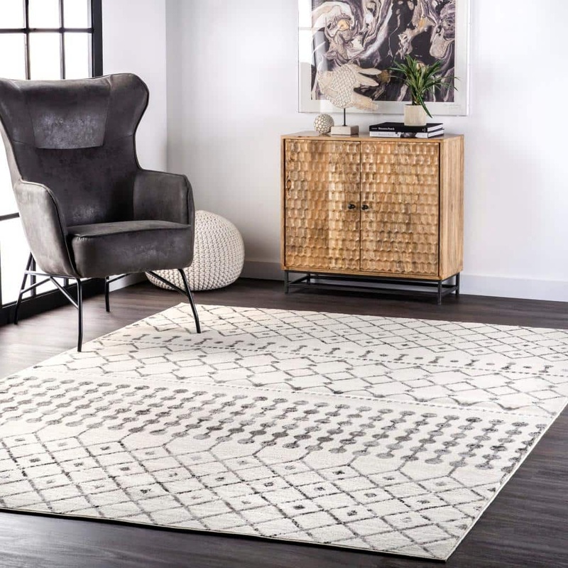 nuLOOM Zola Modern Trellis Gray 8 ft. x 10 ft. Living Room/Bedroom/Dining Room Area Rug ECRK11A-8010