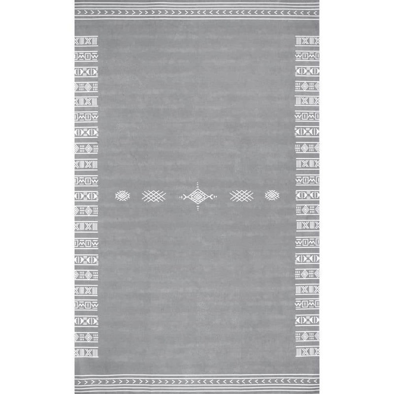 nuLOOM Arina Grey 8 ft. x 10 ft. Machine Washable Global Inspired Simplistic Tribal Indoor Area Rug HJVL22A-508