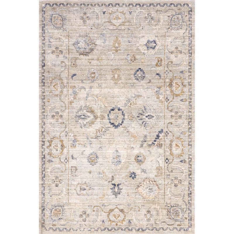 nuLOOM Arleth Indoor/Outdoor Machine Washable Cream 7 ft. x 10 ft. Traditional Area Rug ECAT13A-75096