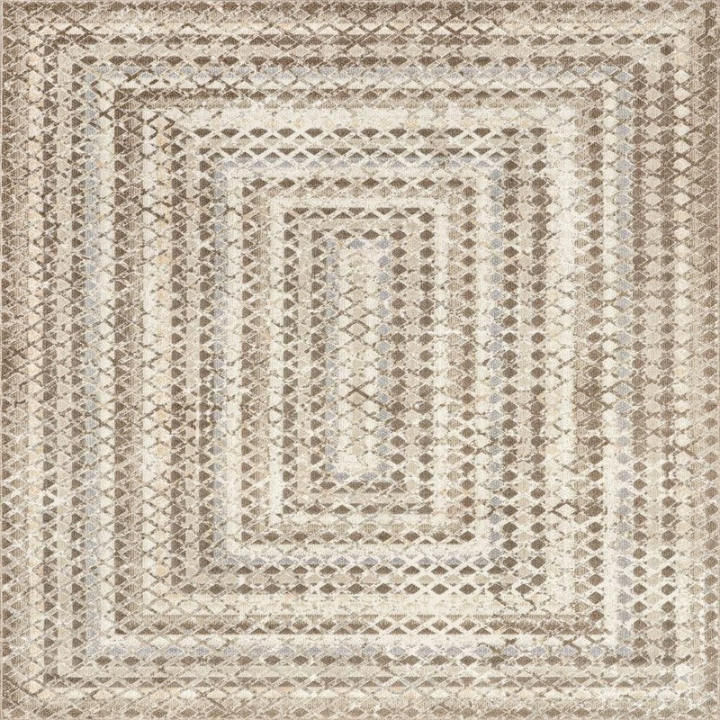 nuLOOM Carley Machine Washable Geometric Beige 8 ft. x 10 ft. Area Rug LPKV16A-8010