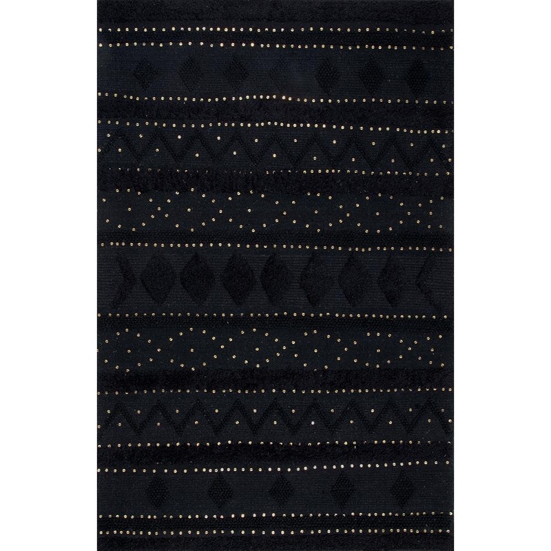 nuLOOM Chandy Textured Wool Black 5 ft. x 8 ft. Area Rug SESQ03A-508