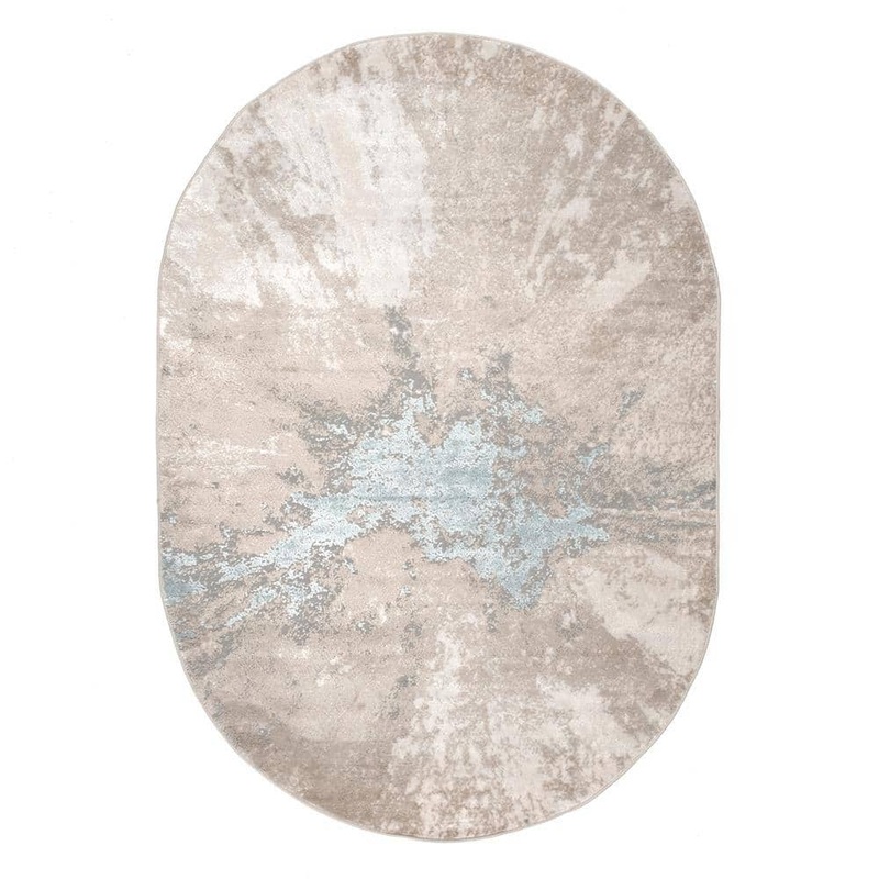 nuLOOM Contemporary Abstract Cyn Beige 4 ft. x 6 ft. Oval Area Rug CFDR02C-O406