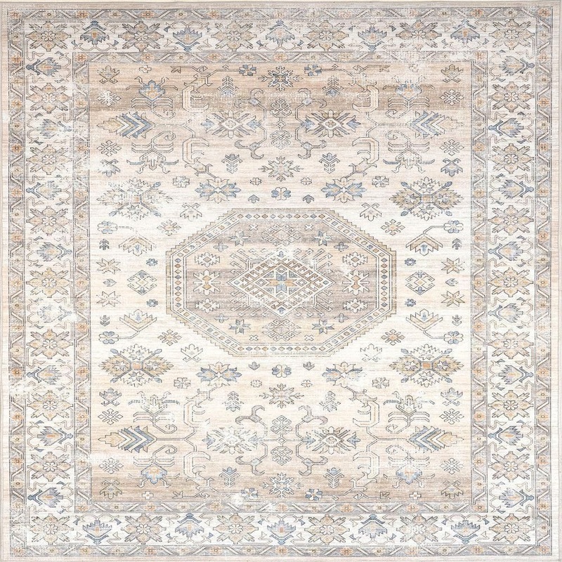 nuLOOM Darby Persian Spill-Proof Machine Washable Ivory 8 ft. x 10 ft. Area Rug BIJL05B-8010