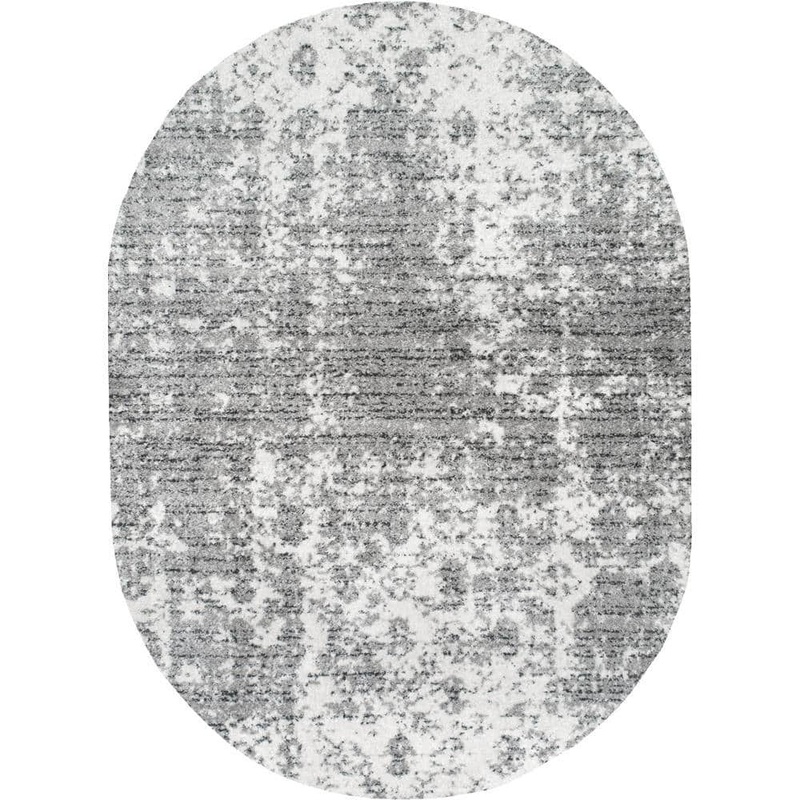 nuLOOM Deedra Misty Contemporary Gray 5 ft. x 8 ft. Oval Rug BDSM08A-O508