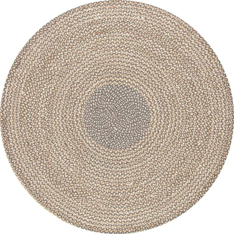 nuLOOM Draya Braided Jute Gray 8 ft. Round Rug TADC01B-R808