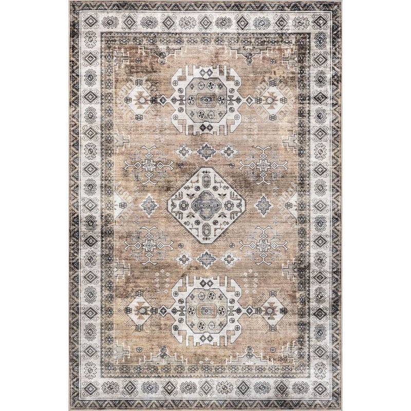 nuLOOM Evelina Traditional Spill-Proof Machine Washable Rust 9 ft. x 12 ft. Area Rug BIJL04A-9012
