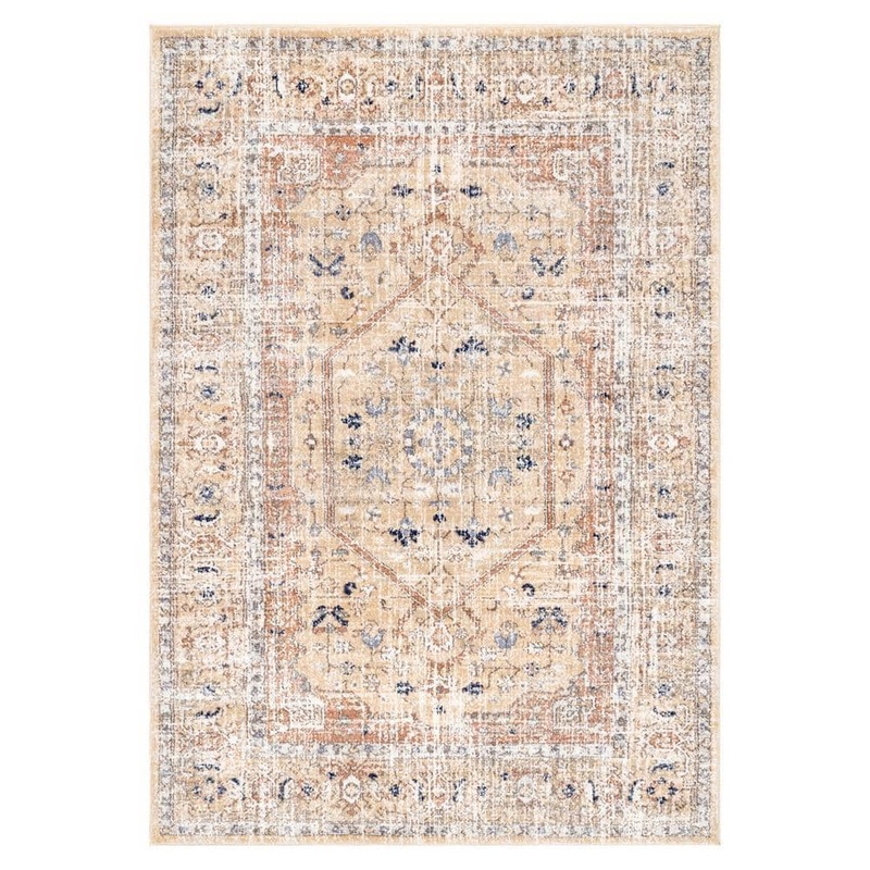 nuLOOM Jacquie Vintage Floral Gold 7 ft. x 9 ft. Area Rug RZAB07D-6709