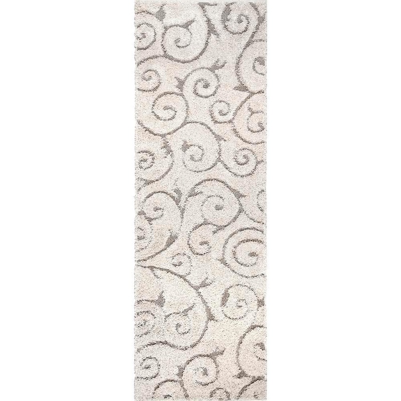 nuLOOM Maisha Abstract Shag Cream 3 ft. x 8 ft. Runner Rug OZSG06A-2808