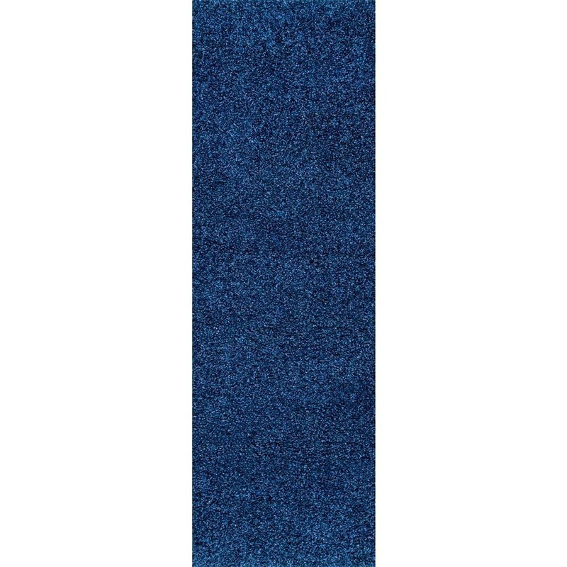 nuLOOM Marleen Plush Shag Navy 3 ft. x 8 ft. Runner Rug OZSG02N-2808