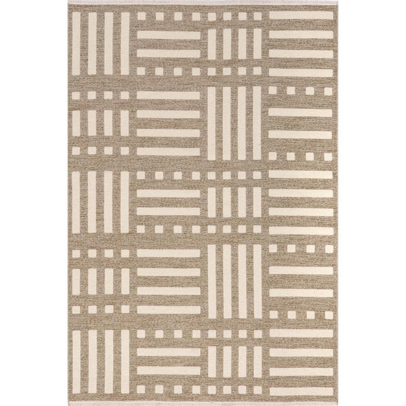 nuLOOM Mina Beige 7 ft. 10 in. x 10 ft. Modern Stripes Reversible Machine Washable Area Rug ATGW10A-8010