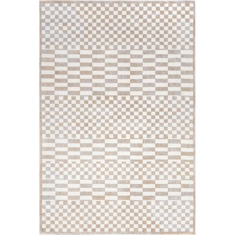 nuLOOM Nikita Faded Geometric Machine Washable Beige 8 ft. x 10 ft. Area Rug KKON28A-8010