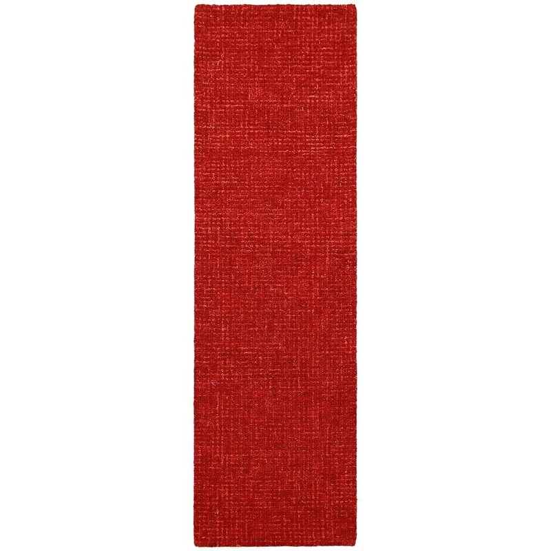 Ottomanson Agra Collection Static Design 2 ft. x 8 ft. Indoor Handmade Wool Runner Rug, 2 ft. 3 in. x 7 ft. 6 in., Dark Red OW5000-2X8