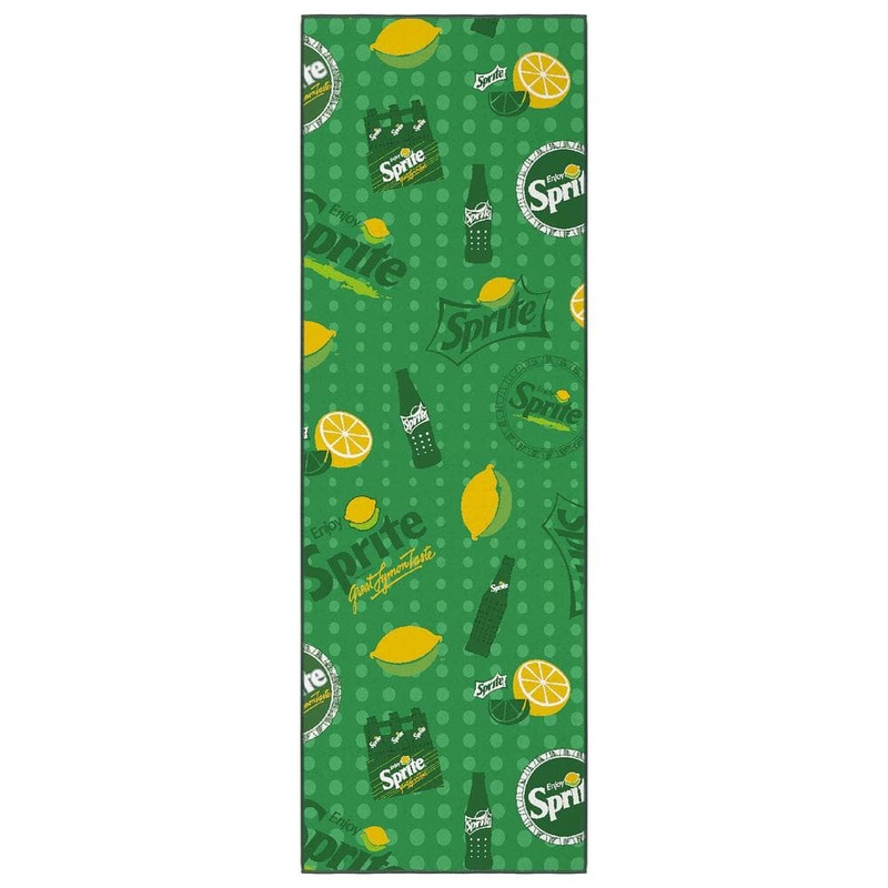Ottomanson Green 2 ft. x 5 ft. For Man Cave Bedroom Kitchen Modern Sprite Logo Non-Slip Runner Rug SPRITE101-20X59
