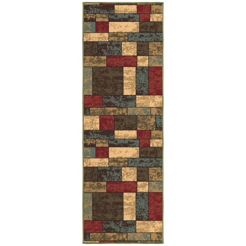 Ottomanson Ottohome Collection Non-Slip Rubberback Boxes Design 2×5 Indoor Runner Rug, 1 ft. 8 in. x 4 ft. 11 in., Multicolor OTH2309-20X59