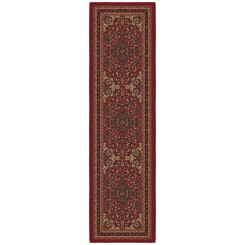 Ottomanson Ottohome Collection Non-Slip Rubberback Medallion Oriental Design 2×7 Indoor Runner Rug, 1 ft. 10 in. x 7 ft., Dark Red OTH2210-2X7