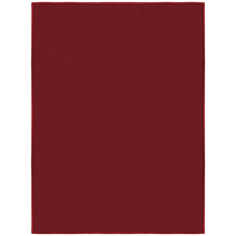 Ottomanson Ottohome Collection Non-Slip Rubberback Modern Solid Design 2×3 Indoor Entryway Mat, 2 ft. 3 in. x 3 ft., Red OTH8400-2X3