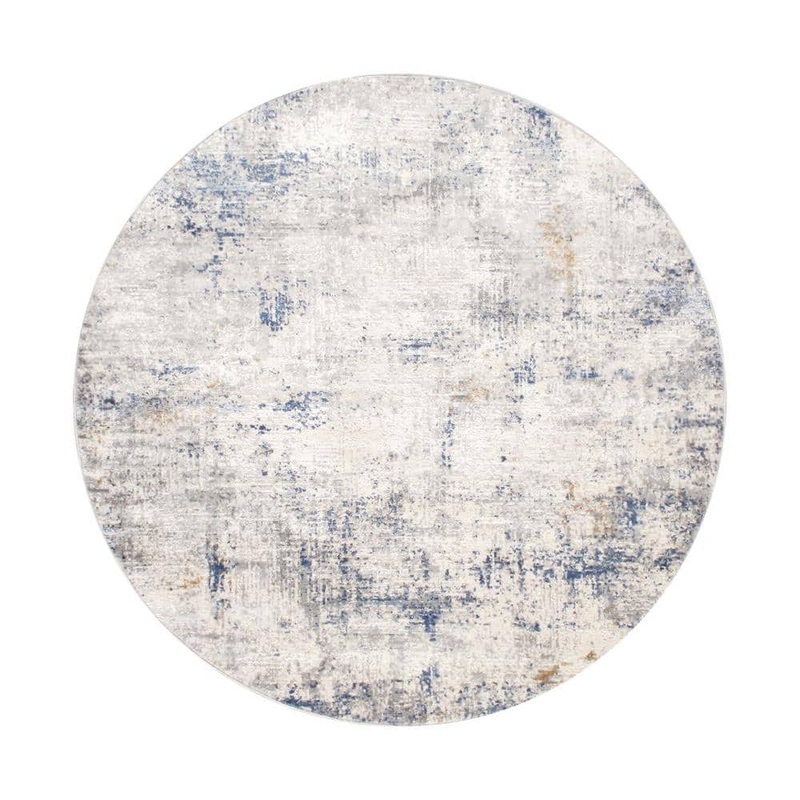 Pasargad Home Efes Light Grey 4 ft. x 4 ft. Abstract Polypropylene and Polyester Area Rug PD-171B 4xround
