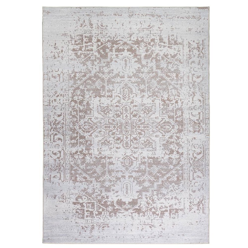 PLAYA RUG Himalayas Beige Creme 10 ft. x 14 ft. Machine Washable Modern Floral Abstract Polyester Non-Slip Backing Area Rug HMY-BEI-10X14